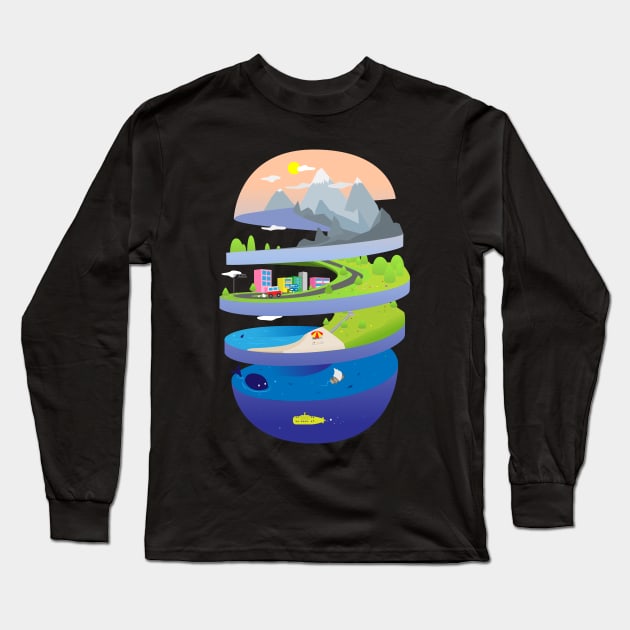 Earth Tornado Long Sleeve T-Shirt by LI1L